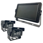 Profi HD Rückfahrkamera System 10 Zoll Splitscreen Touchscreen 130° Infrarot Kamera Kabelgebunden für Traktor & Baumaschinen