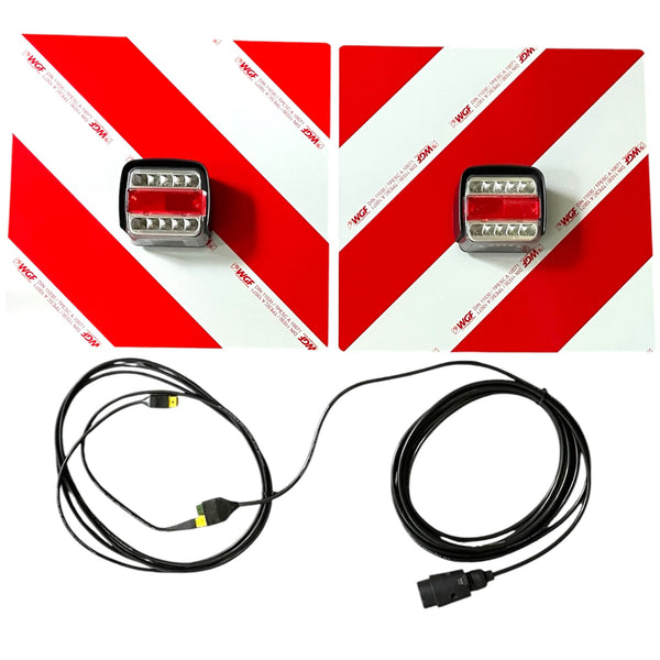 Warntafelsatz beleuchtet mit LED-Dreifunktionsleuchte DIN 11030 TPESC  zur Festmontage