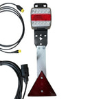 Dreifunktions-Kabelleuchte LED ohne Steckdose, mit Kennzeichenhalter, 2x LED-Kammerleuchte, 2x Dreieckreflektoren an Pendelhaltern, Hauptkabel 7,5m, Zwischenkabel 2,2m