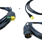 Dreifunktions-Kabelleuchte LED ohne Steckdose, mit Kennzeichenhalter, 2x LED-Kammerleuchte, 2x Dreieckreflektoren an Pendelhaltern, Hauptkabel 7,5m, Zwischenkabel 2,2m