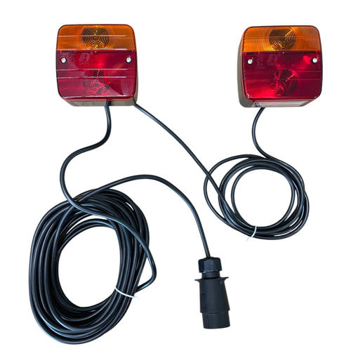 Dreifunktions-Kabelleuchte mit Magnethalterung, komplett verkabelt mit 7-poligem Stecker, Hauptkabel 7,5m, Zwischenkabel 2,2m