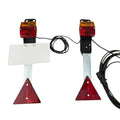 Dreifunktions-Kabelleuchte ohne Steckdose, mit Kennzeichenhalter, 2x Dreifunktionsleuchte (3-Kammer), 2x Dreieckreflektoren an Pendelhaltern, Hauptkabel 7,5m, Zwischenkabel 2,2m