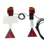 Dreifunktions-Kabelleuchte ohne Steckdose, mit Kennzeichenhalter, 2x Dreifunktionsleuchte (3-Kammer), 2x Dreieckreflektoren an Pendelhaltern, Hauptkabel 7,5m, Zwischenkabel 2,2m