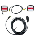 Dreifunktions-Kabelleuchte LED mit Schlagschutz, komplett verkabelt mit 7-poligem Stecker, Hauptkabel 7,5m, Zwischenkabel 2,2m