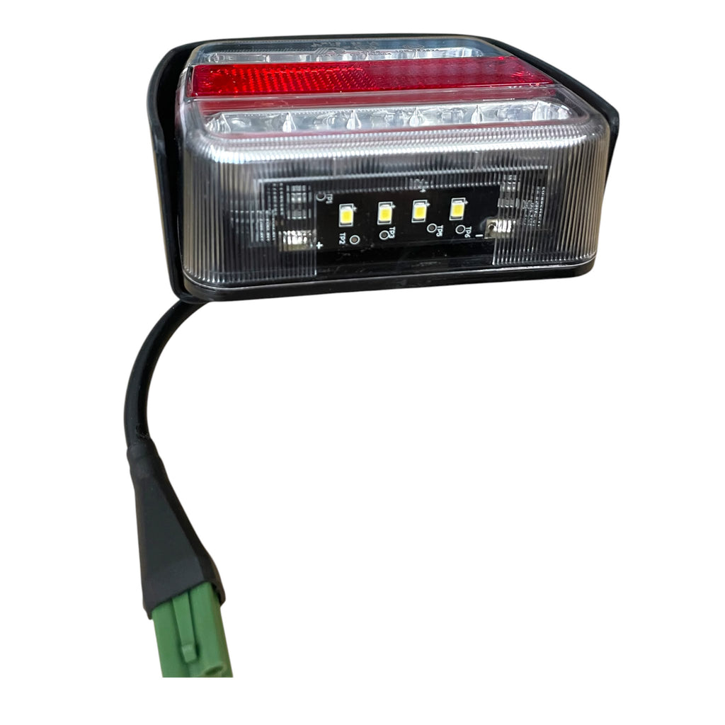 Dreifunktions-Kabelleuchte LED mit Schlagschutz, komplett verkabelt mit 7-poligem Stecker, Hauptkabel 7,5m, Zwischenkabel 2,2m