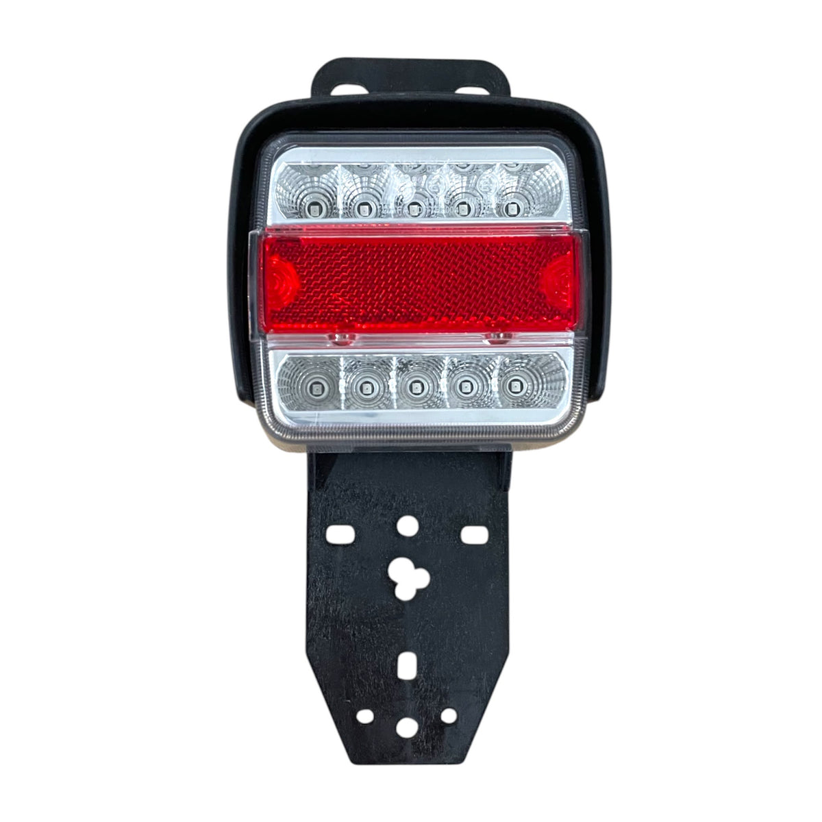 Dreifunktions-Kabelleuchte LED mit Schlagschutzgehäuse, mit Kennzeichenhalter, 2x LED-Kammerleuchte, 2x Dreieckreflektoren an Pendelhaltern, Hauptkabel 7,5m, Zwischenkabel 2,2m