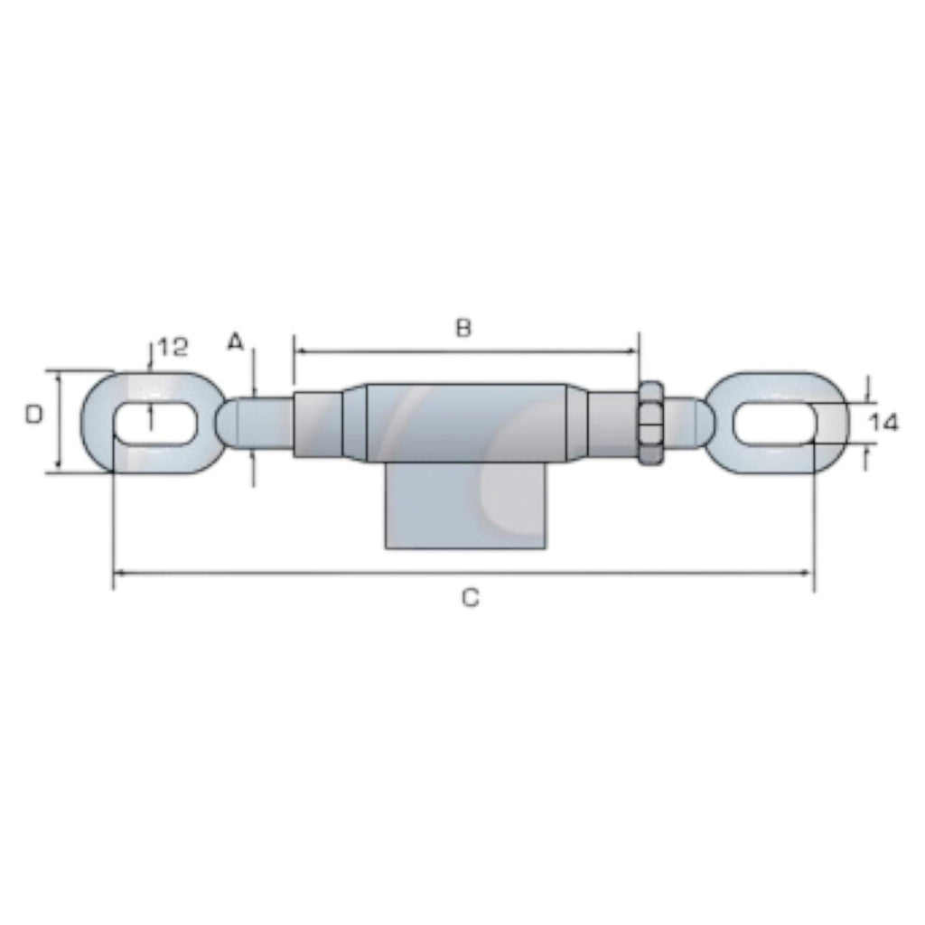 Spannschloß für Unterlenker verzinkt M22x2,5mm