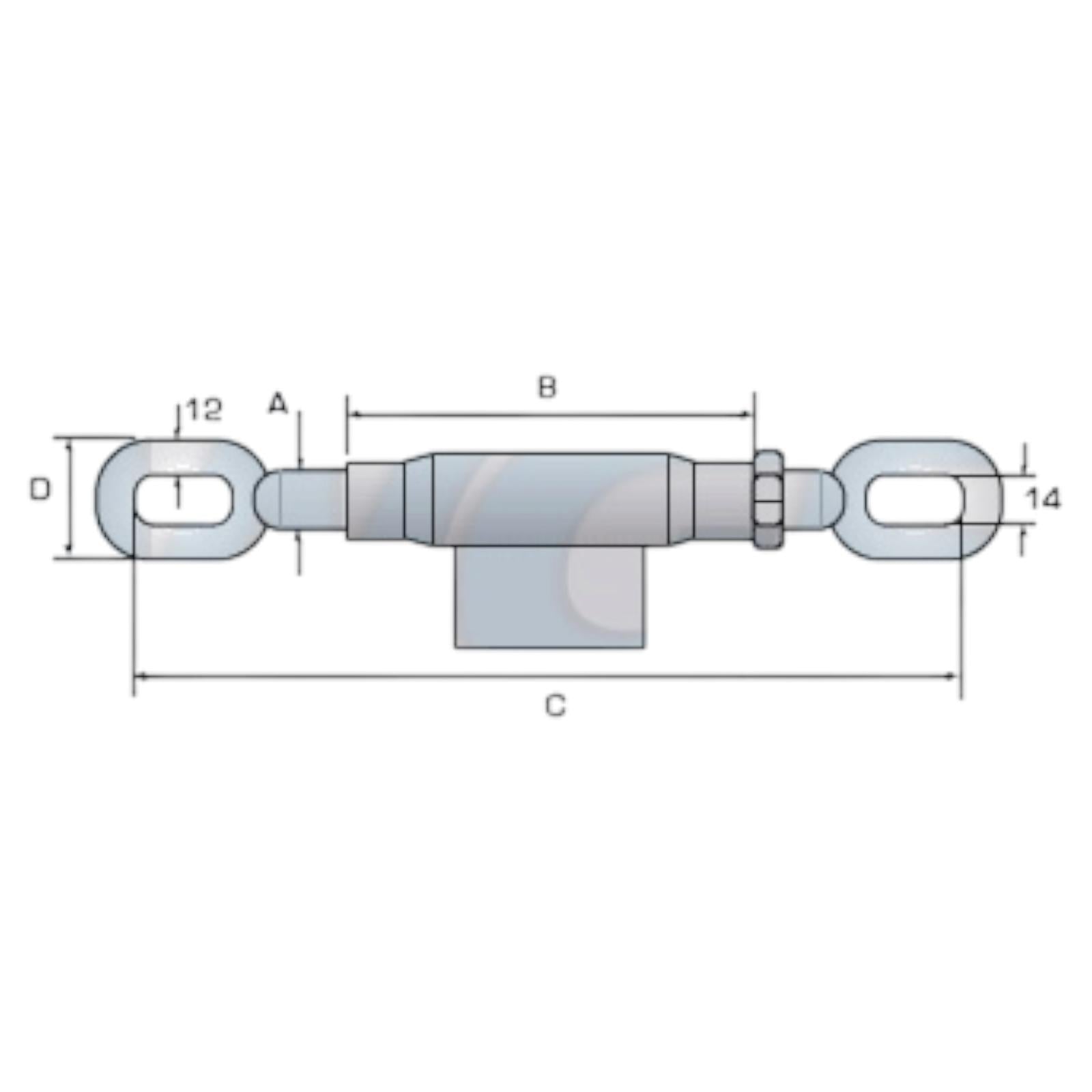 Spannschloß für Unterlenker verzinkt M22x2,5mm